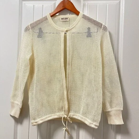 Vintage Sheer Square Crochet Cardigan Ivory – XS - Picture 2 of 11